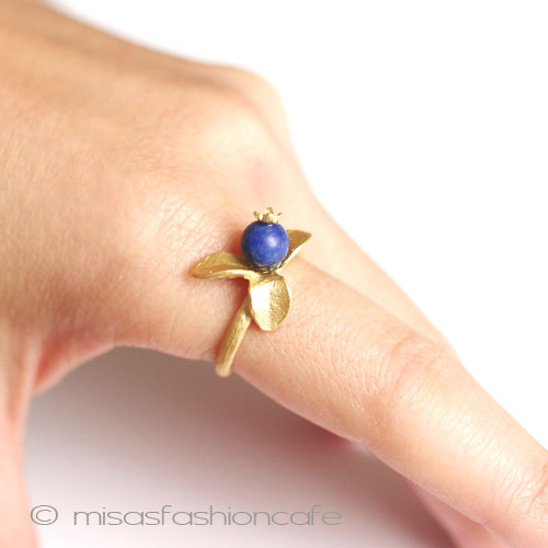 （画像用） マイケルミショー　指輪 天然石のブルーベリー