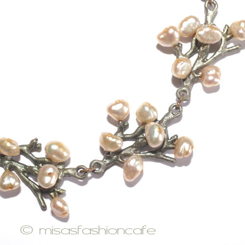 （画像用） マイケルミショー　 真珠の珊瑚ブレスレット