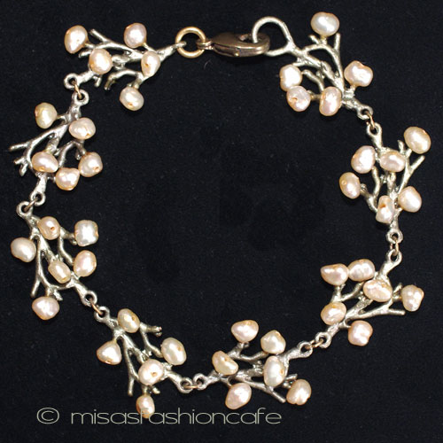 （画像用） マイケルミショー　 真珠の珊瑚ブレスレット