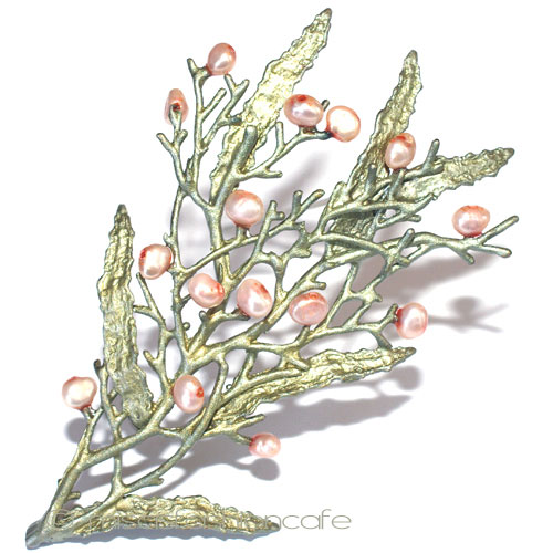 （画像用） マイケルミショー ブローチ 真珠のコーラル 再販