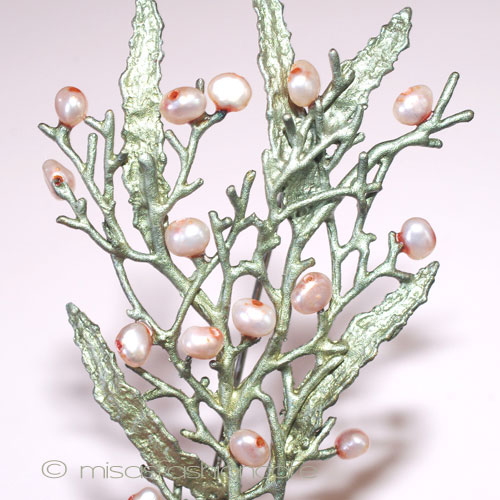 （画像用） マイケルミショー ブローチ 真珠のコーラル 再販