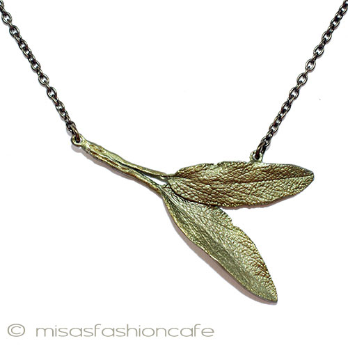 （画像用） マイケルミショー　ハーブ セージの葉　ネックレス