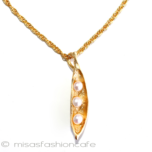 （画像用） マイケルミショー　Gold 真珠の豆　ネックレス