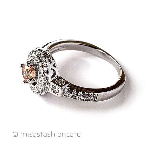 （画像用） サファイア＆トパーズ指輪 スターリング925刻印リング