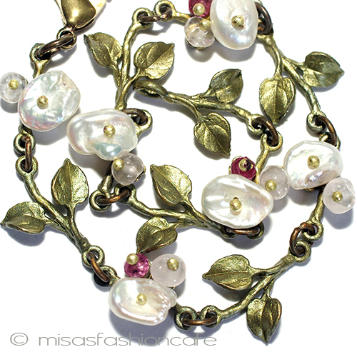 （画像用） マイケルミショーブレス 真珠・天然石のローズ