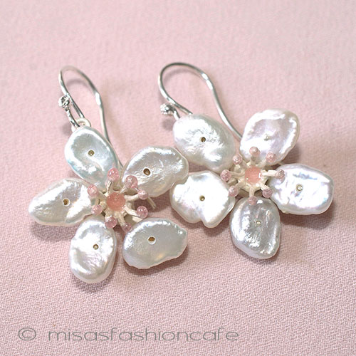 （画像用） マイケルミショー真珠の桜 イヤリングまたはピアス