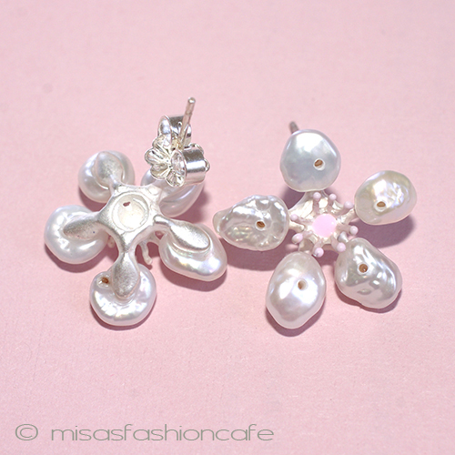 （画像用） 真珠・桜の花ピアス