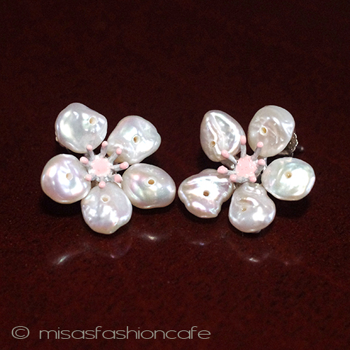 （画像用） 真珠・桜の花ピアス