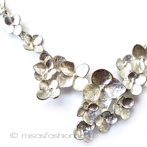 （画像用） 紫陽花　ネックレス シルバー　フラワー