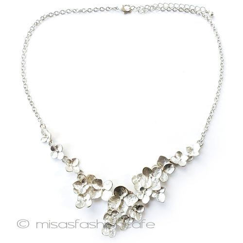 （画像用） 紫陽花　ネックレス シルバー　フラワー