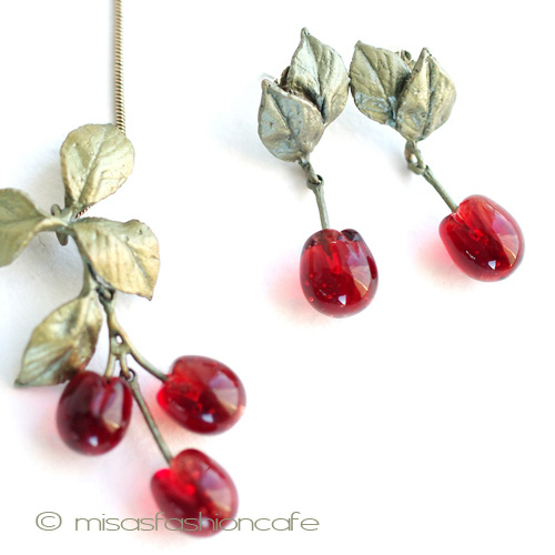 （画像用） マイケルミショー　ピアス ガラスのチェリー再販！