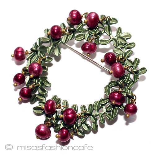 （画像用） リース　ブローチ 真珠パールのベリー