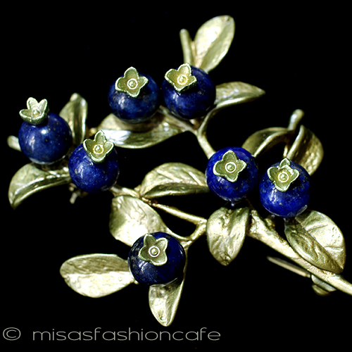 （画像用） ブルーベリー　再販 天然石　ブローチ