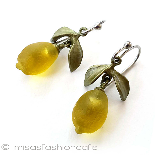 （画像用） レモンの果実アクセサリー ピアスまたはイヤリング