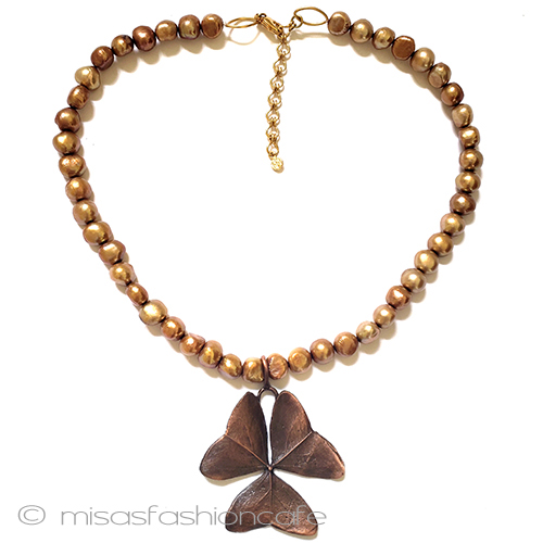 （画像用） マイケルミショー　真珠 クローバー　ネックレス