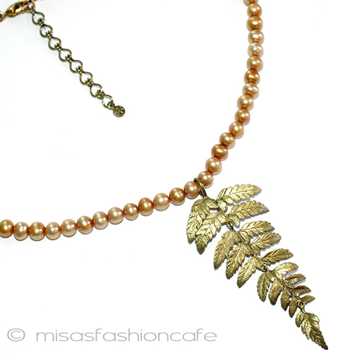 （画像用） マイケルミショー　真珠 シダの葉　ネックレス