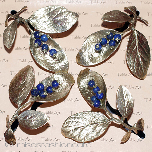 （画像用） マイケルミショーブルーベリー 天然石ナプキンリング４セット