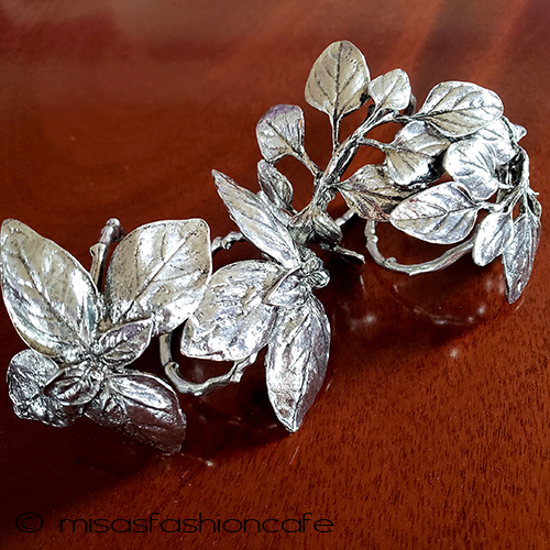 （画像用） ナプキンリング　４個 ハーブ　バジル＆オレガノ