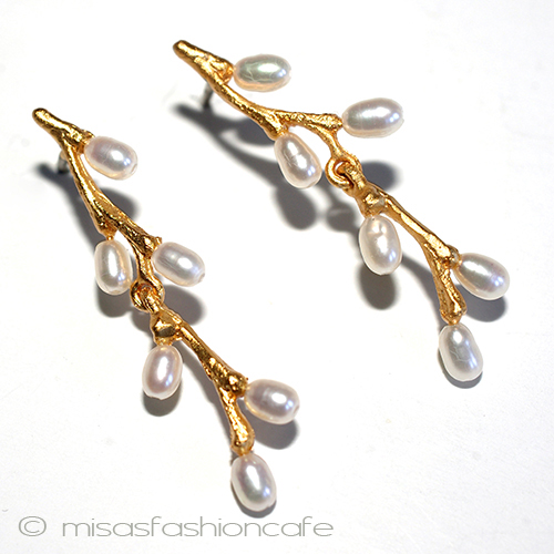 （画像用） マイケルミショー　ピアス 真珠　ねこやなぎ　