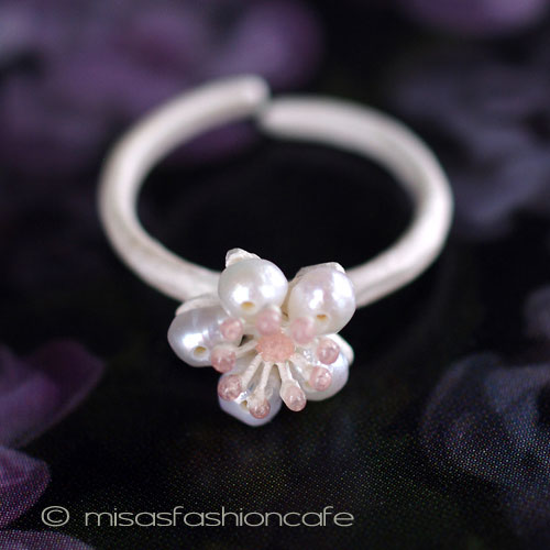 （画像用） マイケルミショーリング 真珠ケシパールの桜　