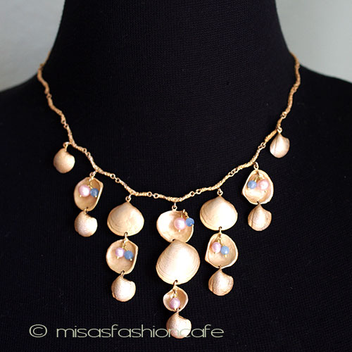 （画像用） マイケルミショー　シェル 真珠天然石ネックレス