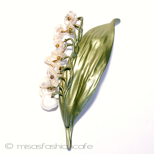 （画像用） スズラン　ブローチ 真珠・鈴蘭の花　再販