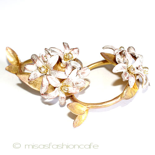 （画像用） Michaud　オレンジの花 真珠ナプキンリング再販