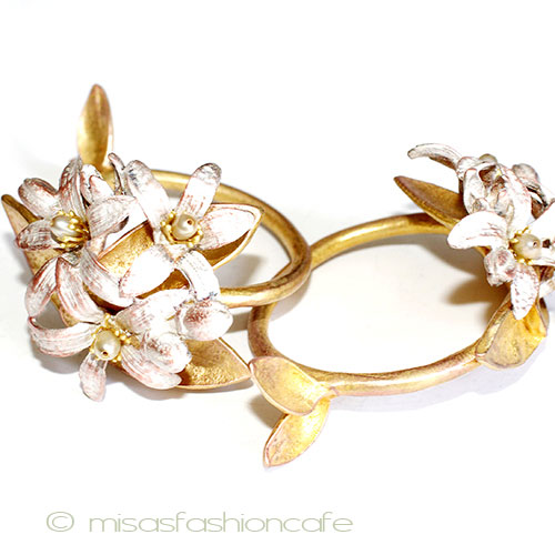 （画像用） Michaud　オレンジの花 真珠ナプキンリング再販