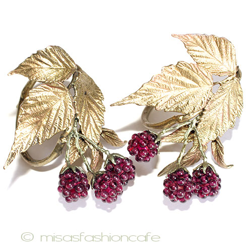 （画像用） マイケルミショー　ラズベリー 天然石ナプキンリング２セット