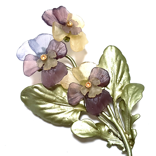 （画像用） すみれパンジー花ブローチ