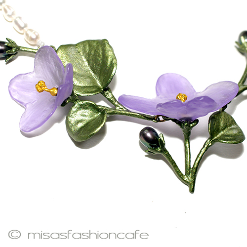 （画像用） 真珠 スミレの花 ネックレス 再販！
