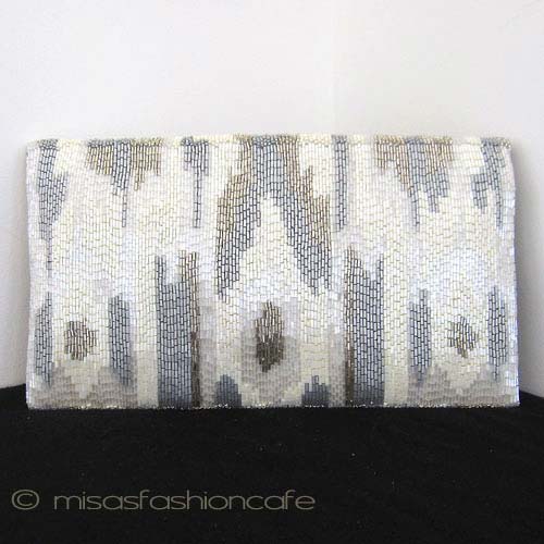 （画像用） MOYNA モイナ クラッチ アイボリーｘシルバー