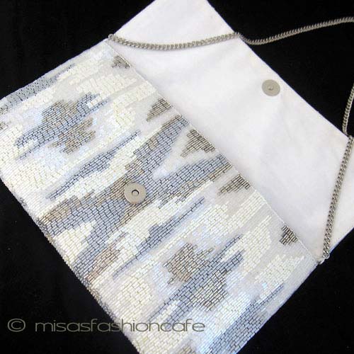 （画像用） MOYNA モイナ クラッチ アイボリーｘシルバー