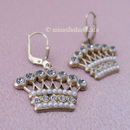 （画像用） クラウン　ピアス　仏製