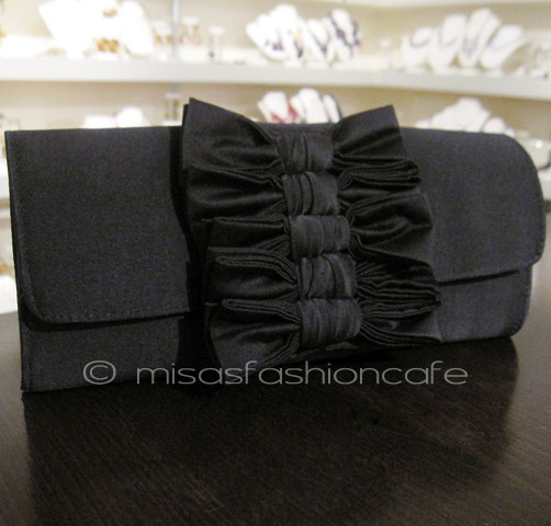 （画像用） サンティSANTI リボン クラッチ兼ショルダーバッグ