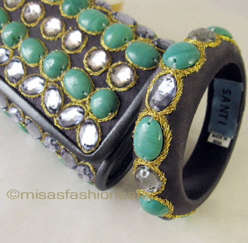 （画像用） SANTI サンティ　バングル グリーン ジュエル