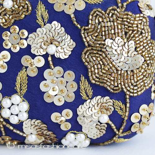 （画像用） ＳＡＮＴＩサンティ　クラッチ 金＆パールの花刺繍