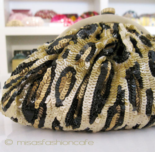 （画像用） SANTI サンティ クラッチ 予約　パヴェ・レオパード