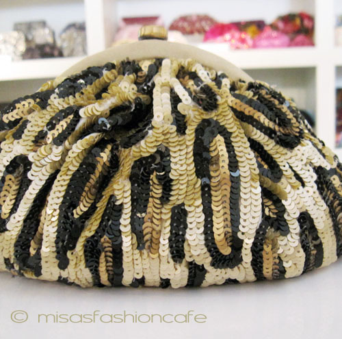 （画像用） SANTI サンティ クラッチ 予約　パヴェ・レオパード