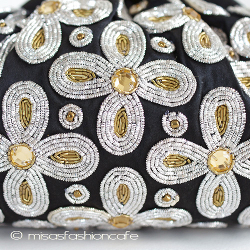 （画像用） ＳＡＮＴＩサンティ　バッグ 　針刺繍の花（Black）