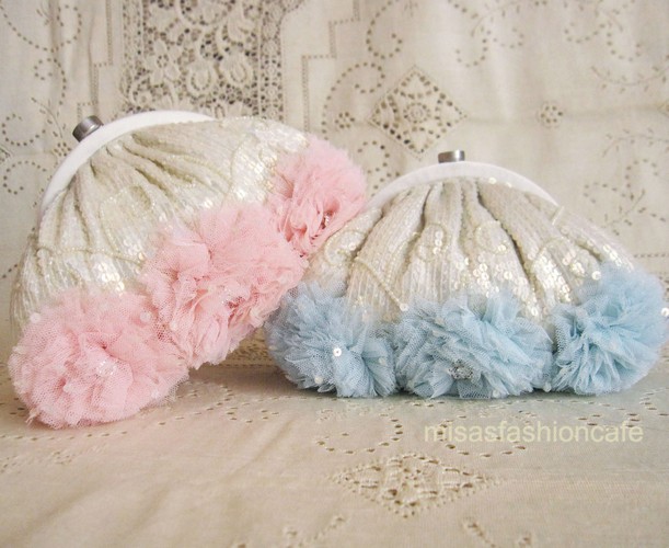 （画像用） SANTI サンティ クラッチ パステルブルー（大）