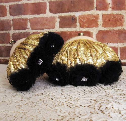 （画像用） SANTI サンティ クラッチ ゴールド&BLK （大）