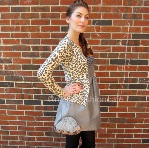 （画像用） SANTI サンティ クラッチ 　レザー・花・デニム