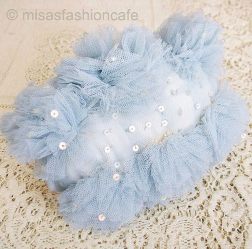 （画像用） SANTI サンティ クラッチ ベビーブルーフラワー（小）