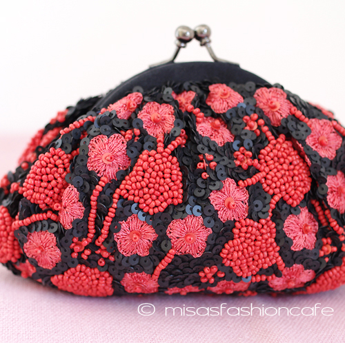 （画像用） ＳＡＮＴＩサンティ　バッグ コーラルレッド花刺繍