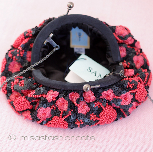 （画像用） ＳＡＮＴＩサンティ　バッグ コーラルレッド花刺繍