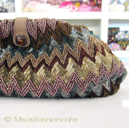 （画像用） SANTI サンティ クラッチ 　ジグザグ ブラウン