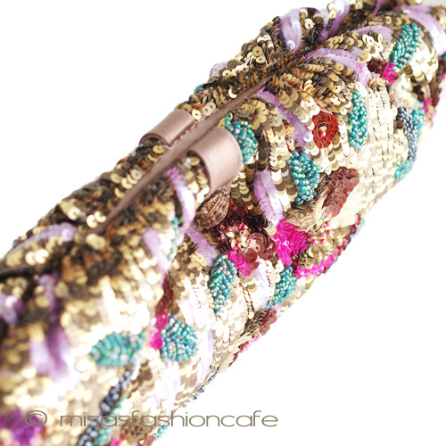 （画像用） SANTI サンティ　バッグ 全面花刺繍（Lサイズ）