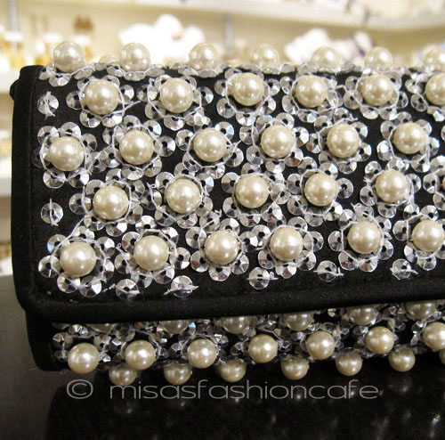 （画像用） SANTI サンティ クラッチ パール小花black