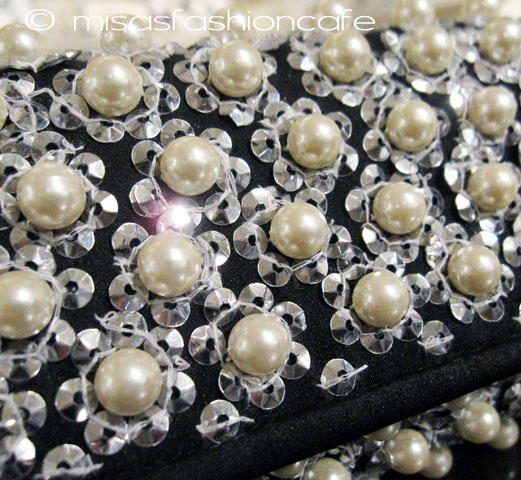 （画像用） SANTI サンティ クラッチ パール小花black